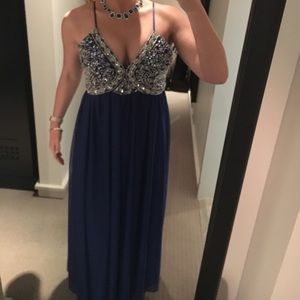 Blue Sequin formal ball gown by My Michelle size 13